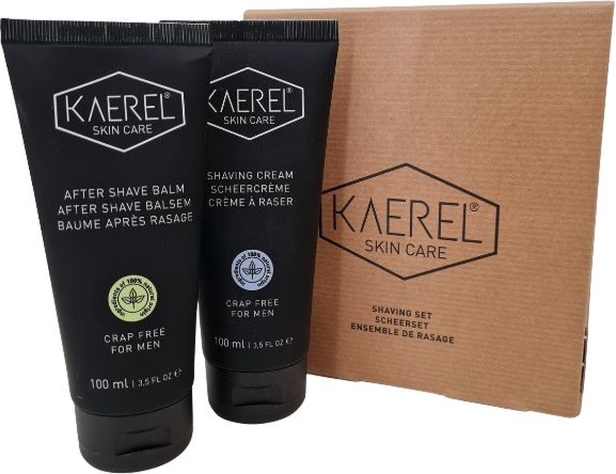 Kaerel Scheerset: Scheercrème + After Shave Balsem - Crap free - Vegan - Cadeau