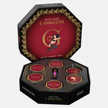 G Kamasutra spel - erotisch spel voor koppels - truth or dare - erotiek -spelletjes voor volwassenen - binddoek, zandloper en zweep inbegrepen