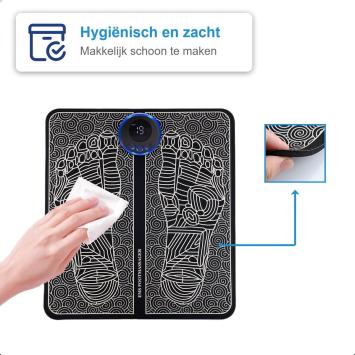 Kluvaro EMS Voetmassage Apparaat – Bloedcirculatie Apparaat – Bevordert Bloedsomloop – EMS - Acupressuur - Moderne Module – NL handleding - USB oplaadbaar - Zwart