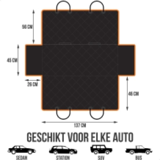 Hondendeken Auto Achterbank en Kofferbak - 137 x 147 CM - Beschermhoes - Hondenkleed - Honden Deken Auto Achterbank - Incl. Hondenriem En Opbergzak