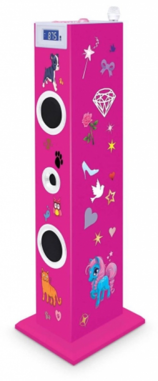 Bigben TW5RSSTICK Karaoke Tower met Stickers - Roze