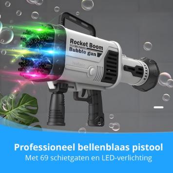 Bellenblaasmachines - Waterpistool - Met navulling - 69 Schiet gaten - Met LED-verlichting - Met verschillende schietstanden - Zwart