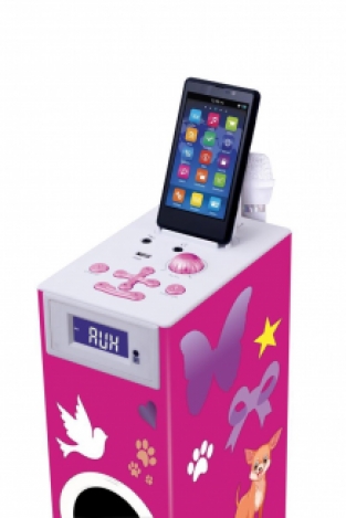 Bigben TW5RSSTICK Karaoke Tower met Stickers - Roze