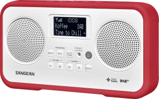 Sangean DPR-77 - Draagbare DAB+ radio - Wit/Rood