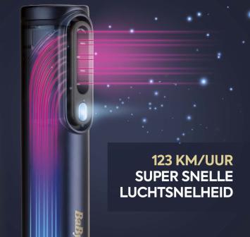 BaByliss 3-in-1 Wet to Dry Air Wand AS6550E Föhn - Drogen / Stylen / Volume - High Speed Digitale Haardroger (123km/h)