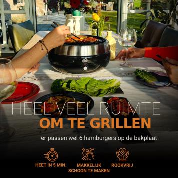 BBQ2GO Basis - BBQ - Rookvrije Houtskool Barbecue - Draagbaar - Geschikt voor 2 - 5 Personen - Binnen 5 min Gebruiksklaar - Inclusief Draagtas - 125g Houtskool