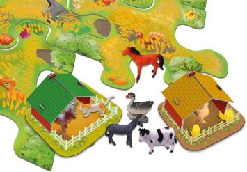 Tactic Zoek en Vind Boerderij - Bordspel - Opvouwbare schuren - 17 Speelfiguren - Vanaf 4 jaar