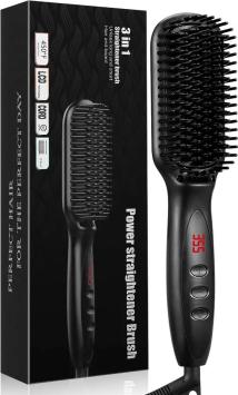 ProBrush – 2 in 1 Elektrische Stijlborstel - Voor. o.a. Baard – 12 Warmteniveaus - Draadloze Stijlborstel - Hetelucht Borstel