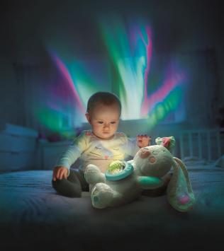 Clementoni - Baby Speelgoed - Knuffel met Noorderlicht projector - vanaf 0 maanden