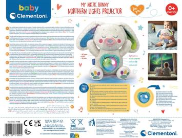 Clementoni - Baby Speelgoed - Knuffel met Noorderlicht projector - vanaf 0 maanden