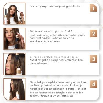 Dryze Airstyler - 5 in 1 Multistyler - Krultang - Föhnborstel - Krulborstel - Hairwrap - Heteluchtborstel - Kort & Lang Haar- Crème white/gold edition Inclusief leren opbergcase