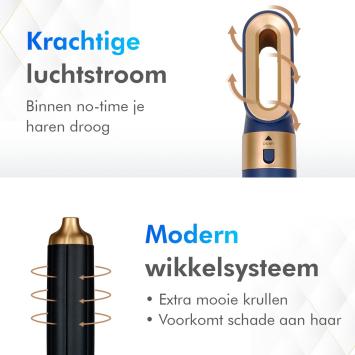 Dryze airstyler Krultang 5 in 1 - Krulborstel - Föhnborstel - Hairwrap - Multistyler - TikTok - Vinca blue edition