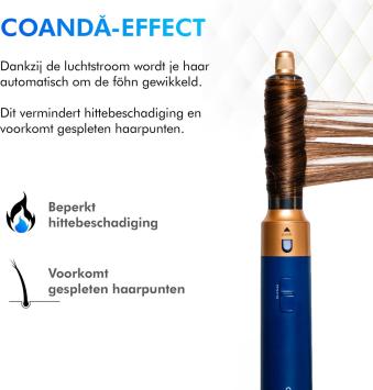Dryze airstyler Krultang 5 in 1 - Krulborstel - Föhnborstel - Hairwrap - Multistyler - TikTok - Vinca blue edition