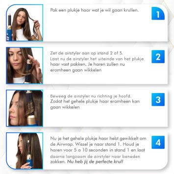 Dryze airstyler Krultang 5 in 1 - Krulborstel - Föhnborstel - Hairwrap - Multistyler - TikTok - Vinca blue edition