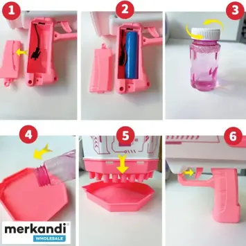 Bellenblaasmachines - Waterpistool - Met navulling - 69 Schiet gaten - Met LED-verlichting - Met verschillende schietstanden - Zwart/wit