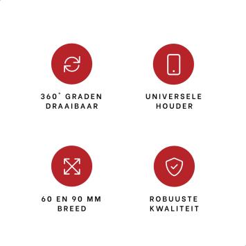 DistinQ Telefoonhouder voor fiets en motor - 360 graden draaibaar – zwart