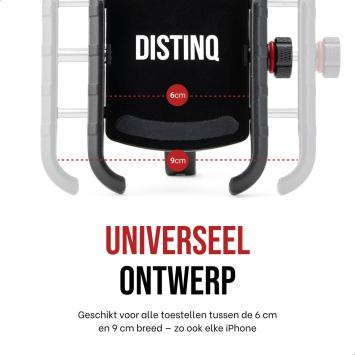 DistinQ Telefoonhouder voor fiets en motor - 360 graden draaibaar – zwart