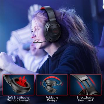 Fuegobird UG-01 2.4GHz Draadloze Gaming Headset - RGB - Bluetooth koptelefoon - Multiplatform - Geschikt voor PS4/PS5, Nintendo Switch - Zwart Rood