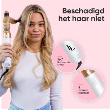 5-in-1 Fohnborstel - Airstyler - Multistyler - Krultang - Krultang 5 in 1 - Fohn - Krulborstel - Stijltang - Wit