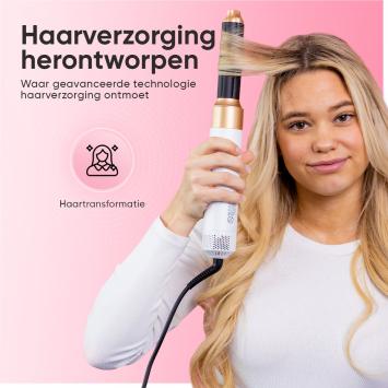 5-in-1 Fohnborstel - Airstyler - Multistyler - Krultang - Krultang 5 in 1 - Fohn - Krulborstel - Stijltang - Wit