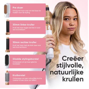 5-in-1 Fohnborstel - Airstyler - Multistyler - Krultang - Krultang 5 in 1 - Fohn - Krulborstel - Stijltang - Wit