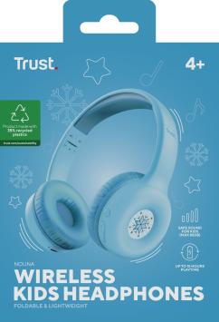 Trust Nouna - Draadloze koptelefoon voor kinderen - Incl. Stickers - Blauw