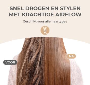 OWE Products 5-in-1 Airstyler - Stijlborstel en Fohnborstel - Krultang - Volumeborstel - Airwrap - Hittebestendige Handschoen Inbegrepen