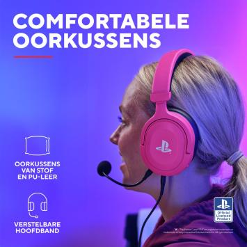 Trust GXT498W Forta - Bedrade Gaming Headset - Licensed voor PS5 - Roze