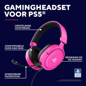 Trust GXT498W Forta - Bedrade Gaming Headset - Licensed voor PS5 - Roze