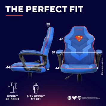 Trust GXT 703SM Revvo - Kinder Gaming Stoel Superman Editie - Kinder Bureaustoel - Blauw