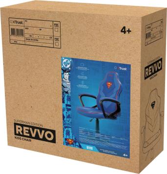 Trust GXT 703SM Revvo - Kinder Gaming Stoel Superman Editie - Kinder Bureaustoel - Blauw