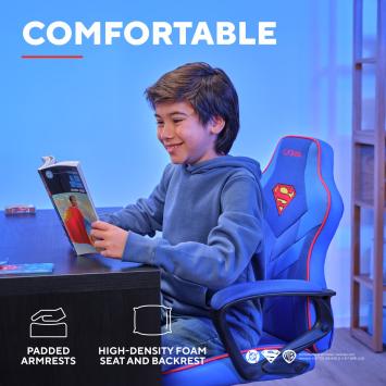 Trust GXT 703SM Revvo - Kinder Gaming Stoel Superman Editie - Kinder Bureaustoel - Blauw