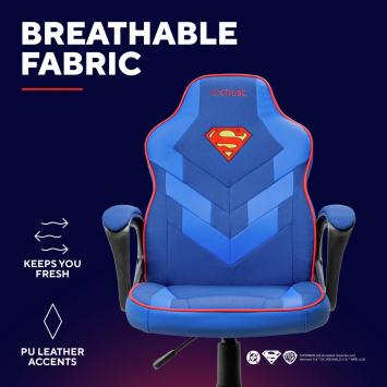 Trust GXT 703SM Revvo - Kinder Gaming Stoel Superman Editie - Kinder Bureaustoel - Blauw