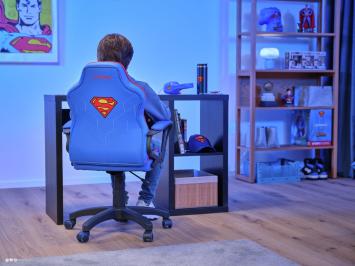 Trust GXT 703SM Revvo - Kinder Gaming Stoel Superman Editie - Kinder Bureaustoel - Blauw