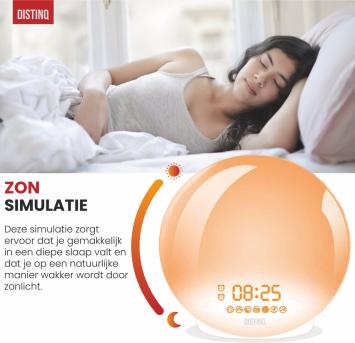 Wake-Up Light – Wekkerradio met dubbele wektijd – Slaaphulp met USB aansluiting