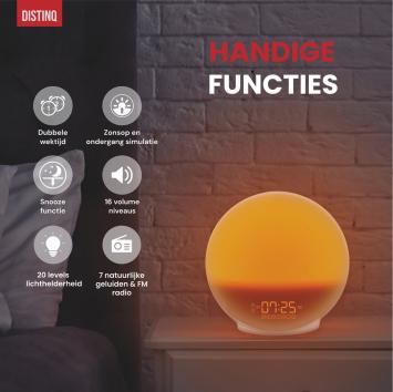 Wake-Up Light – Wekkerradio met dubbele wektijd – Slaaphulp met USB aansluiting
