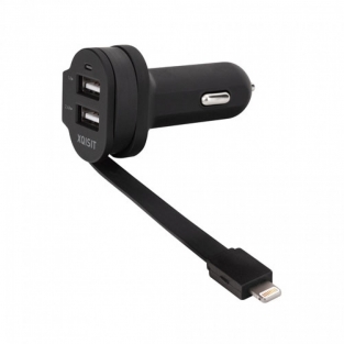 XQISIT AUTOLADER DUAL USB 6AH LIGHTNING